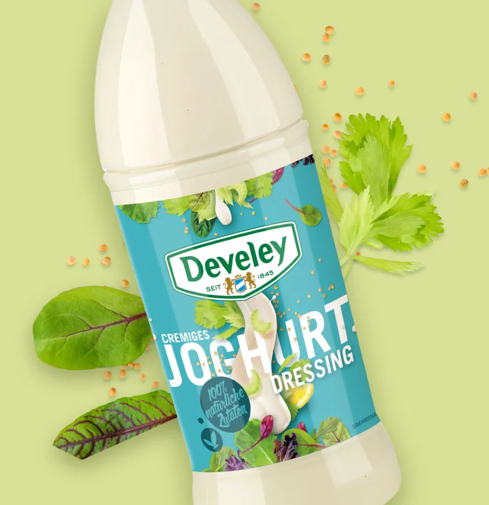 Develey_Packaging-Design-07 Packaging Design für Joghurt Dressing von Develey