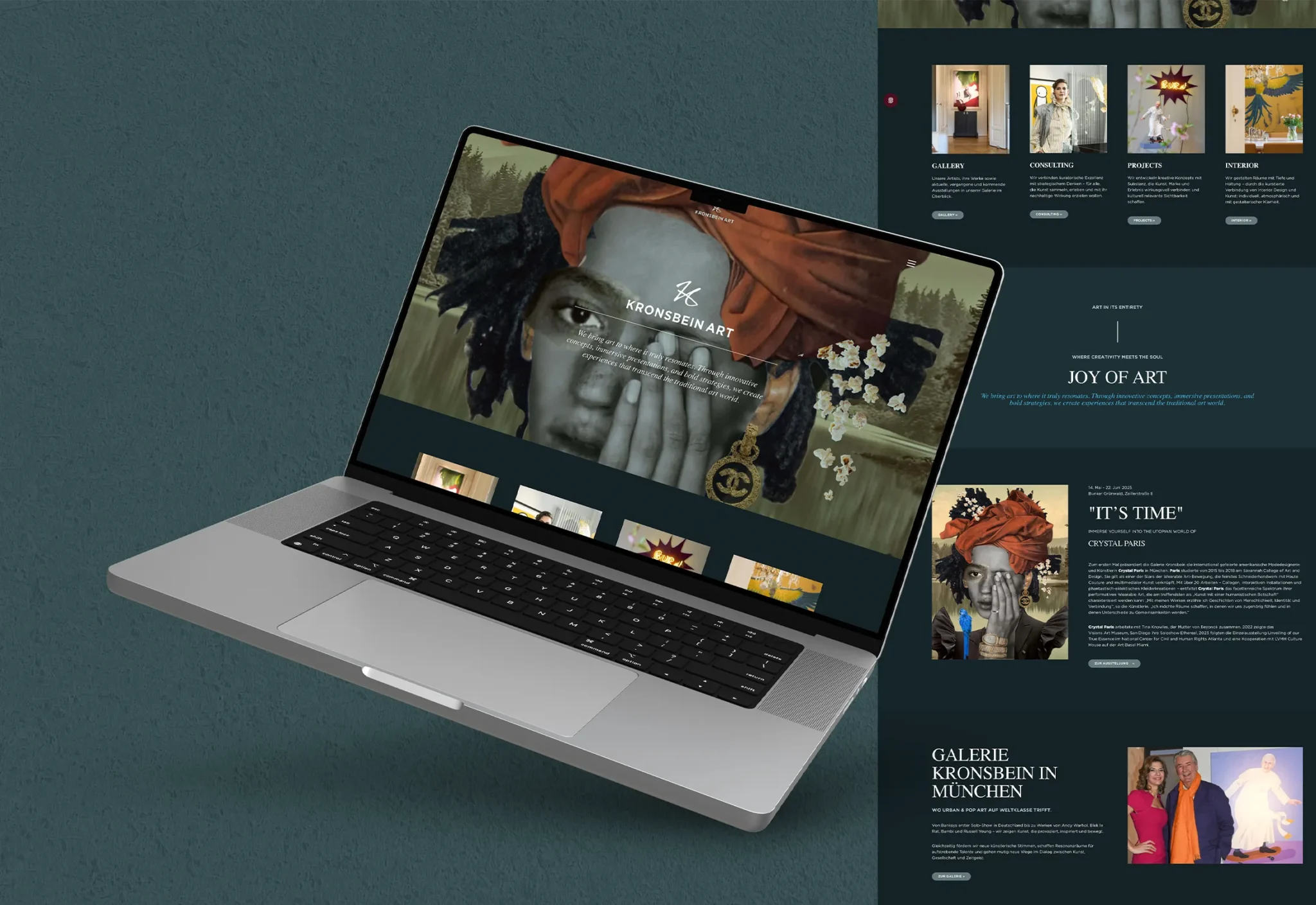 Screendesign für Kronsbein Art von Ansichtssache München