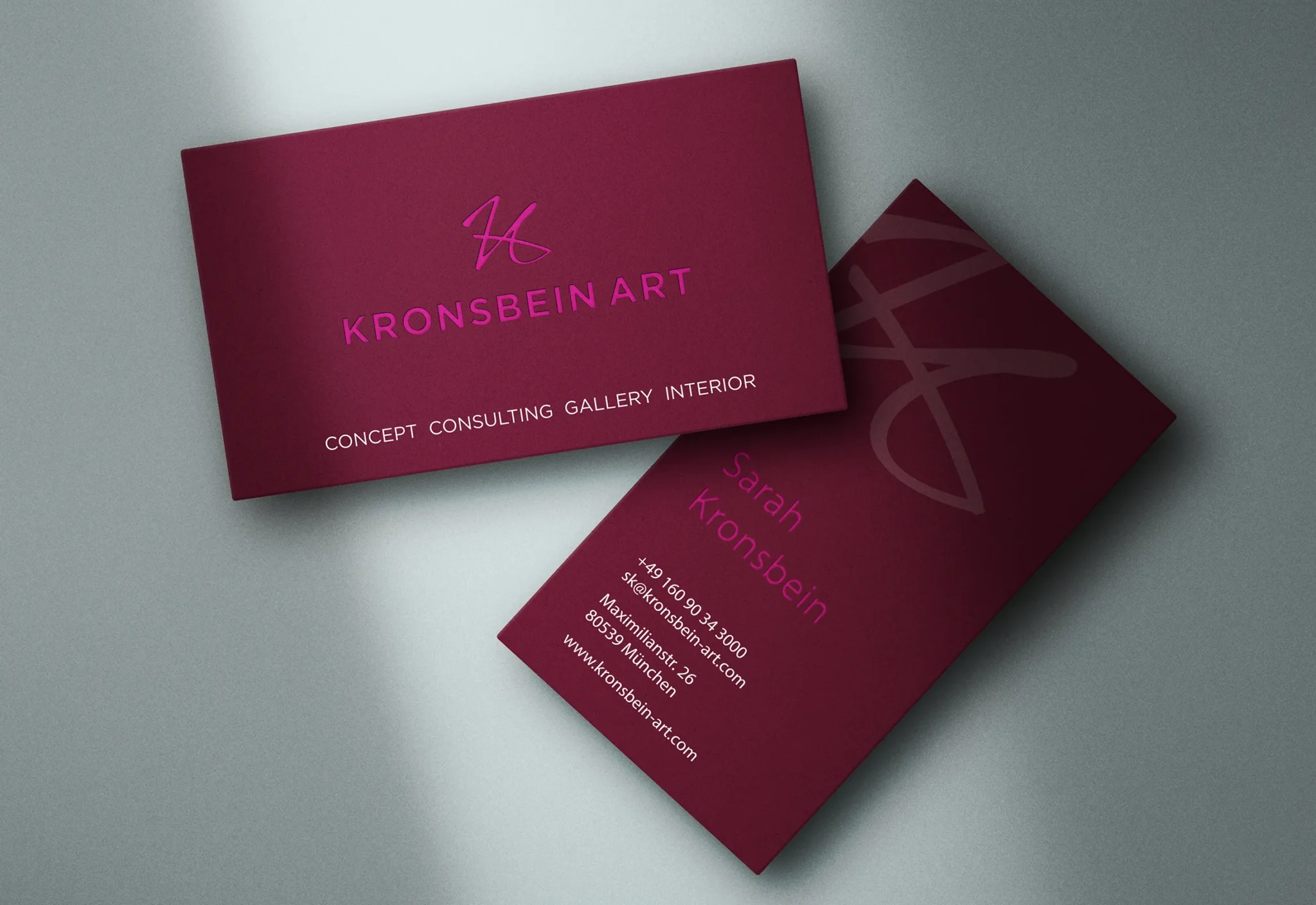 Corporate Design für Kronsbein Art: Visitenkarten